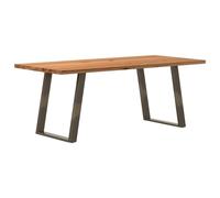 vidaXL Table à Manger Marron Clair Bois de chêne Massif rectangulaire