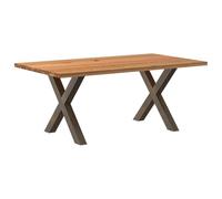 Vidaxl Table À Manger Marron Clair Bois De Chêne Massif Rectangulaire Marron