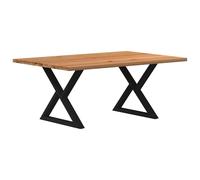 Vidaxl Table À Manger Marron Clair Bois De Chêne Massif Rectangulaire Marron