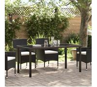 Vidaxl Table De Jardin Noire 160x80x73 Cm Verre Trempé