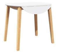 vidaXL Table à manger Naturel - Bois massif et caoutchouc