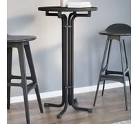 Vidaxl Table À Manger Noir Ø60x110 Cm Bois D'ingénierie Et Acier Multicolore