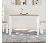 Vidaxl Table À Manger Panama Blanc 117x60x75 Cm Bois Massif De Pin Blanc