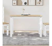 Vidaxl Table À Manger Panama Blanc 117x60x75 Cm Bois Massif De Pin Blanc