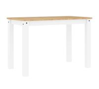 vidaXL Table à Manger Panama Blanc 117x60x75 cm Bois Massif de pin, Table de Salle à Manger, Table à dîner, Meuble à Manger, Table de Cuisine