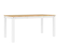 vidaXL Table à Manger Panama Blanc 160x80x75 cm Bois Massif de pin, Table de Salle à Manger, Table à dîner, Meuble à Manger, Table de Cuisine