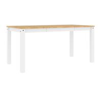 Vidaxl Table À Manger Panama Blanc 160x80x75 Cm Bois Massif De Pin Blanc