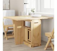 vidaXL Table à manger papillon pliable Corona cire marron bois de pin, table de cuisine, table de restaurant, table à manger