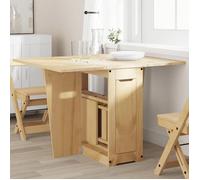 vidaXL Table à manger Corona – papillon pliable, bois de pin cire marron