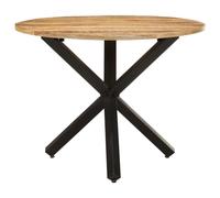 vidaXL Table à manger ronde 100x100x75 cm Bois de manguier rugueux