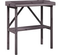 vidaXL Table à plantes avec étagère Gris 78x38x82,5 cm Sapin massif