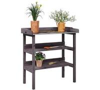 Table à Plantes avec Etagère, Support de Pots de Fleurs, Présentoir à Plantes, Support à Plantes Jardin, Gris Bois de 156354
