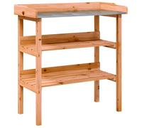 vidaXL Table à Plantes avec Étagère, Support de Pots de Fleurs, Présentoir à Plantes, Support à Plantes Jardin, Marron Bois 156353