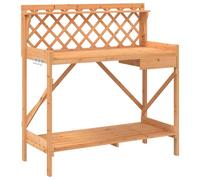 vidaXL Table à plantes avec treillis Marron Sapin massif