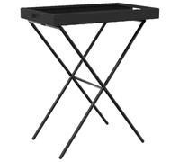 vidaXL Table à Plateau Pliable, Table à Manger, Table de Repas, Meuble de Patio Balcon Terrasse Arrière-Cour Extérieur, Noir Résine Tressée