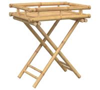 vidaXL Table à Plateau Pliante 60x40x68 cm Bambou, Table de Jardin, Table à Manger pour télévision, Table à Snack, Table à Plateau, Table de Service