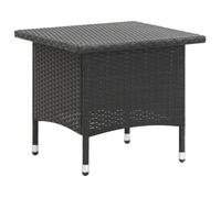 vidaXL Table à thé en résine tressée 50x50x47 cm Noir