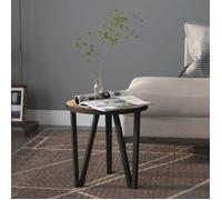 vidaXL Table à thé 331665 – Noir et jaune Ø35 cm – MDF