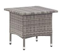 vidaXL Table à Thé Table Basse Table d'Appoint Table d'Extérieur Table de Jardin Table de Terrasse Table de Salon Gris 50x50x47 cm Résine Tressée