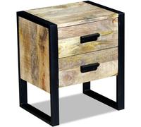 Vidaxl Table Auxiliaire À 2 Tiroirs 43 X 33 X 51 Cm Bois De Manguier Massif
