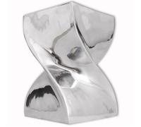 vidaXL Table auxiliaire / Tabouret Forme torsadée Aluminium Argenté