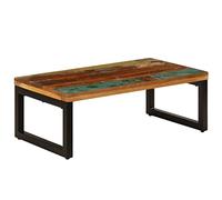 vidaXL Table basse Bois de manguier massif et acier 100x50x35 cm Multicolore