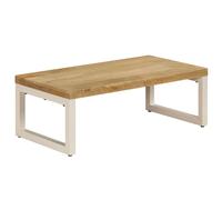 Vidaxl Table Basse 100x50x35 Cm Bois De Manguier Solide Et Acier Multicolore