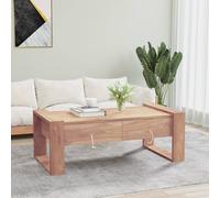 vidaXL Table Basse Table d'Appoint avec 2 Tiroirs Table de Canapé Bout de Canapé Salon Maison Intérieur 110x60x40 cm Bois de Teck Massif