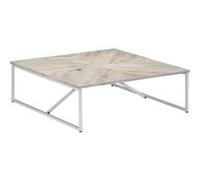 vidaXL Table basse 110x110x36 cm Bois de manguier solide Blanc G