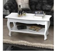 vidaXL Table basse 2 couches MDF – Blanc