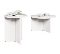 vidaXL Ensemble de 2 tables basses Blanc 49 x 49 x 28 cm