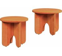 vidaXL Table basse 2 pcs cire brune 39.5 x 39.5 x 30 cm