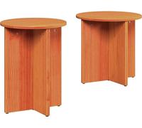 vidaXL Table basse 2 pcs cire brune 41,5 x 41,5 x 41 cm