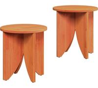 vidaXL Table basse 2 pcs cire brune 41,5 x 41,5 x 44 cm