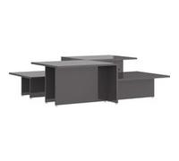 vidaXL Table basse 2 pcs Gris brillant 111,5x50x33cm Bois d'ingénierie Gris G