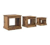 vidaXL Table basse 3 pcs Bois Ancien Bois d'ingénierie