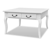 vidaXL Table Basse 4 Tiroir Blanc Rangement Salon Salle de Séjour Canapé