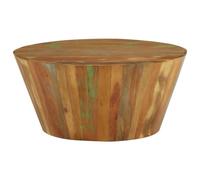 vidaXL Table basse Ø65x31 cm Vieux bois massif