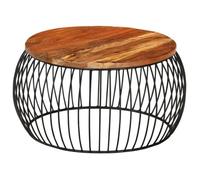 Vidaxl Table Basse Ø68 Cm Bois De Récupération Solide Marron