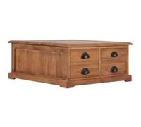 Vidaxl Table Basse 68x68x30 Cm Bois De Teck Solide Marron