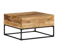 Bois de Manguier Brut Table Basse Table d'Appoint Table de Canapé Bout de Canapé Meuble de Salle de Séjour Salon Intérieur 68x68x41 cm