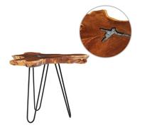 vidaXL Table basse 70 x 45 cm Bois de teck massif et polyrésine