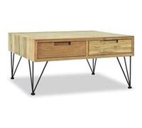 vidaXL Table basse 80 x 80 x 40 cm Teck massif Brun G