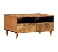 Vidaxl Table Basse 80x54x40 Cm Bois De Manguier Massif Marron