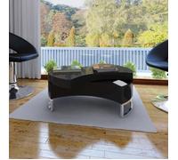 vidaXL Table basse à forme réglable Haute brillance Noir Noir G