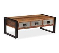 vidaXL Table basse 244941 – Bois de récupération, 3 tiroirs, 100x50x35 cm