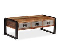 vidaXL Table basse avec 3 tiroirs Bois de récupération 100x50x35 cm