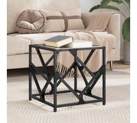 Vidaxl Table Basse Avec Dessus En Verre Noir 40x40x41 Cm Acier Noir