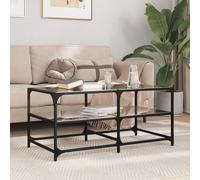 Vidaxl Table Basse Avec Dessus En Verre Noir 98,5x50x45 Cm Acier Multicolore