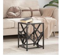 vidaXL Table basse avec dessus en verre transparent 30x30x41 cm acier, table d'appoint, table de salon, table à thé, bout de canapé, table d’extrémité Transparent